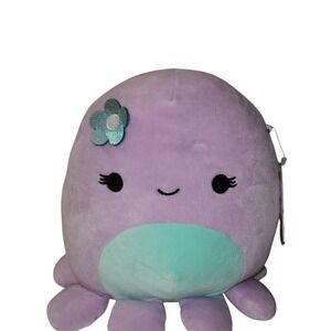 Squishmallows NWT Violet The‎ Octopus 8" With Green Flower